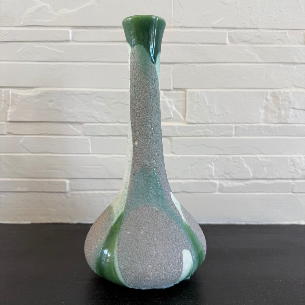 Vintage Haeger Pottery Green Drip Glaze Bud Vase USA Signed‎ Mid Century Modern